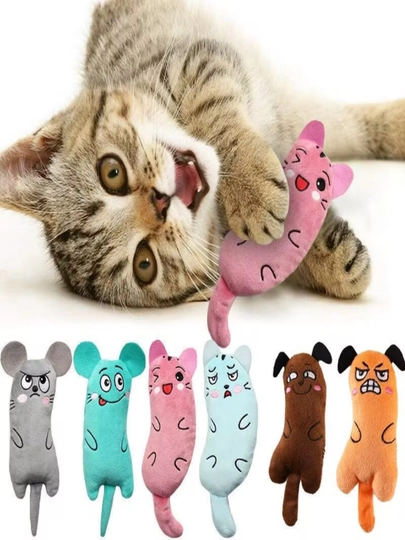 Плюшевая кукла с кошачьей мятой для кошек, игрушка для прорезывания зубов