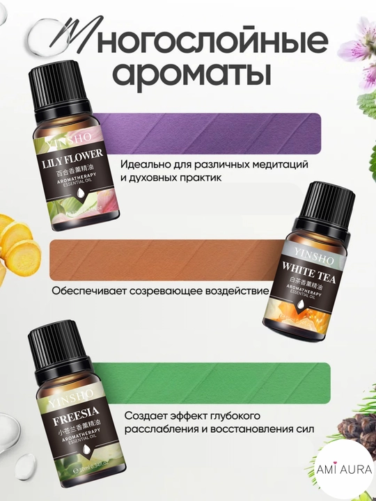 Эфирное масло для увлажнителя и диффузора домой, в авто и офис, ароматизатор-ароматерапия
