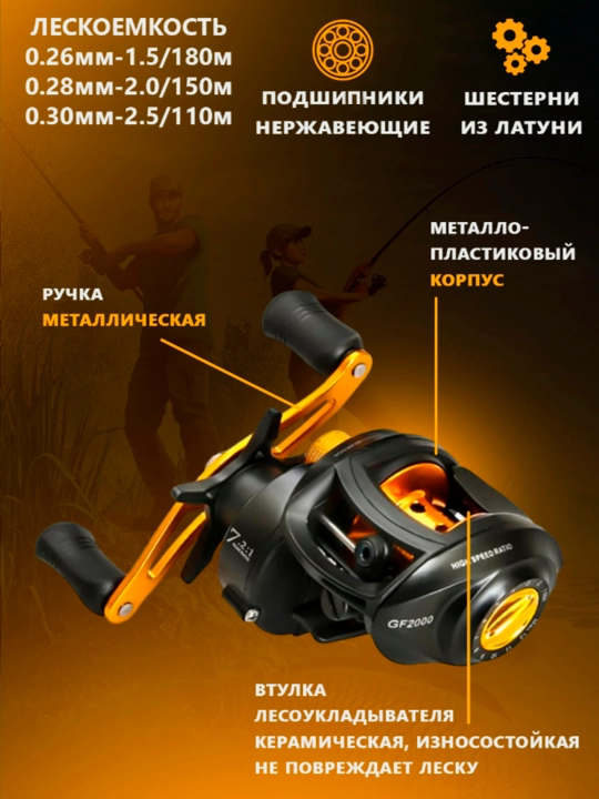 Baliq ovlash, yigiruv, oziqlantiruvchi, multiplikator uchun baliq ovlash makarasi