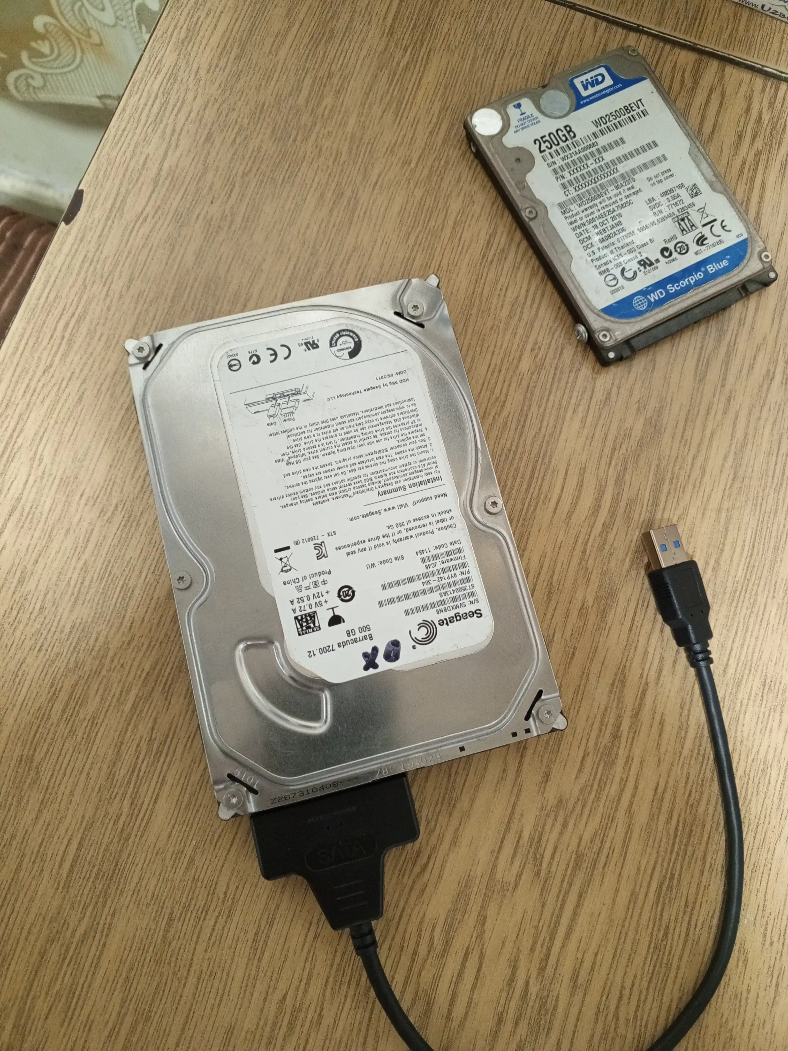 SATA-USB 3.0 adapter kabeli, 2.5" SSD va HDD disklar uchun adapter