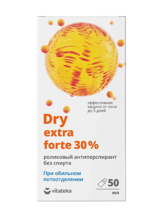 Дезодорант антиперспирант Dry extra forte 30% от повышенного пота и запаха, 50 ml