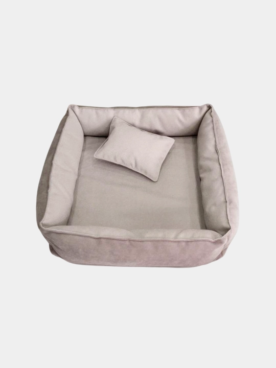 Mushuk va itlar uchun yostiqchali kvadrat yotoq, 60x60x15 sm, yumshoq - 