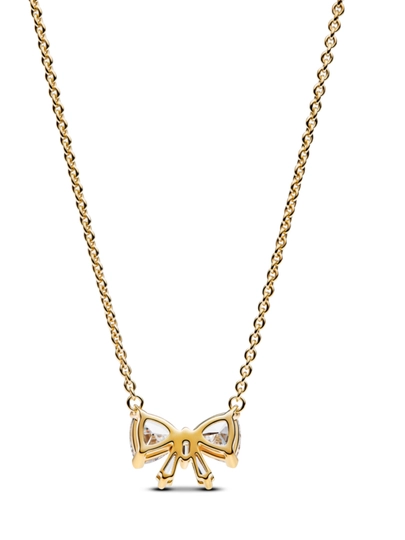 Pandora “Sparkling Bow” 14K oltin qoplamali marjon taqinchoq (ID: 363508C01