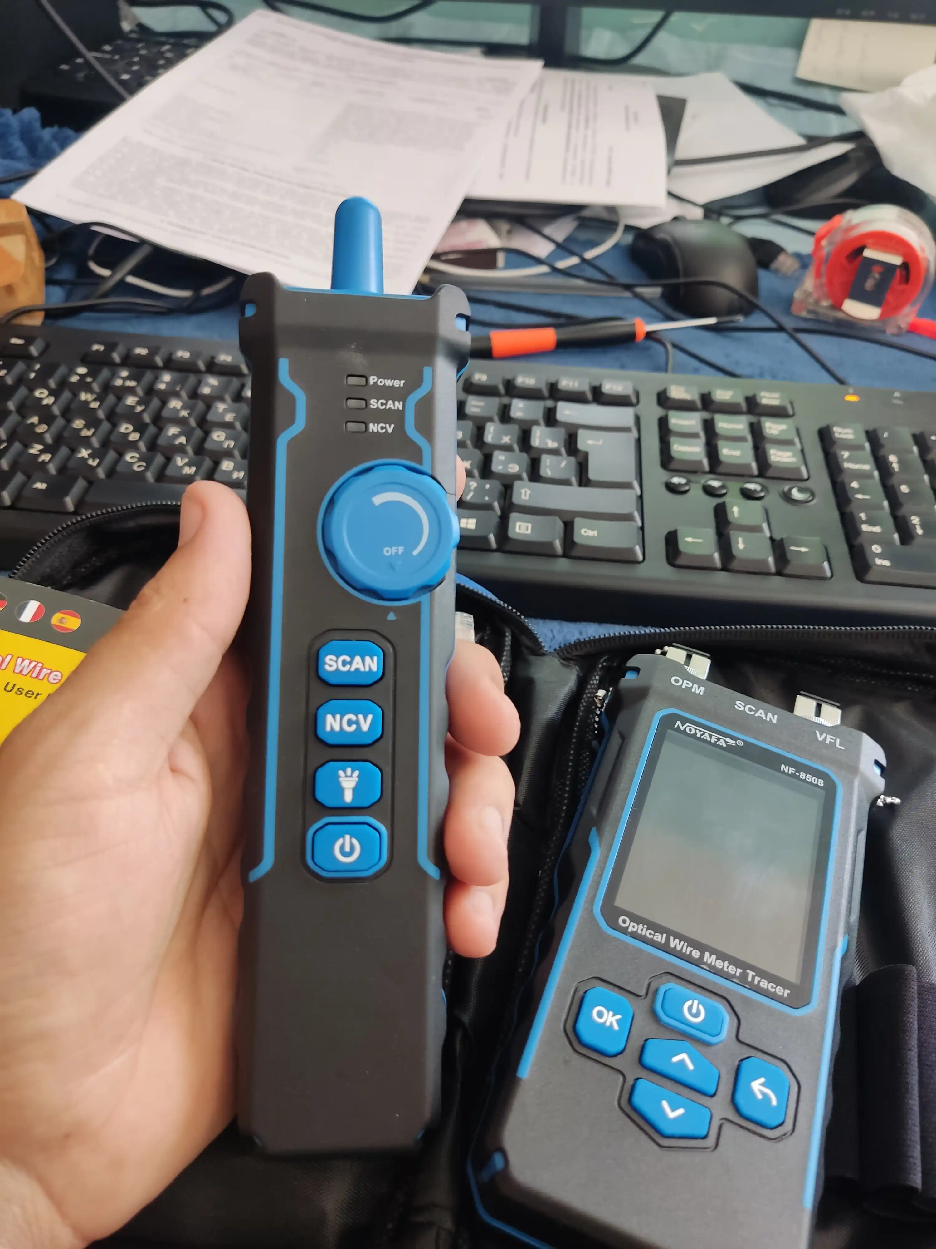 Сетевой кабельный многофункциональный тестер NOYAFA NF-8508 для RJ11/45, POE, Fiber Optic