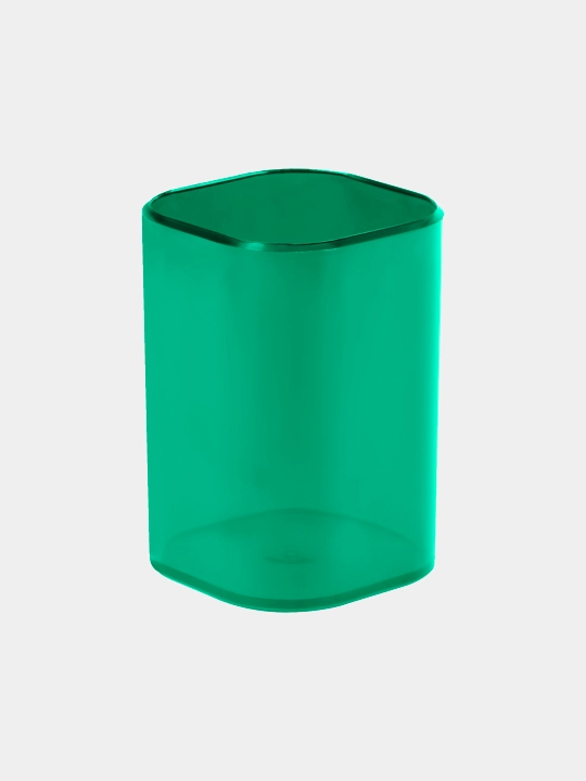 Podstavka stakan Stamm Favorit PS-30581, plastik, kvadrat, tonlangan yashil rangli - 