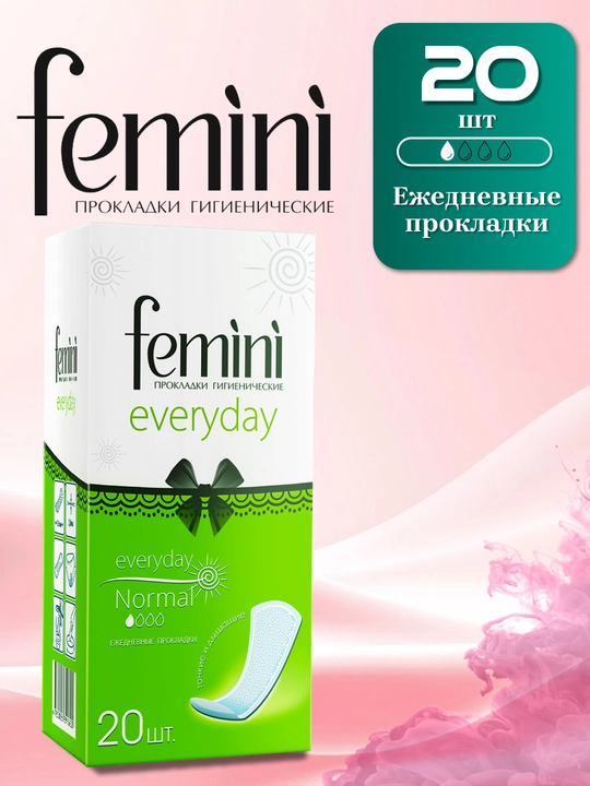 Женские прокладки, гигиенические прокладки Femini, 20 шт, дневные, ночные прокладки - 