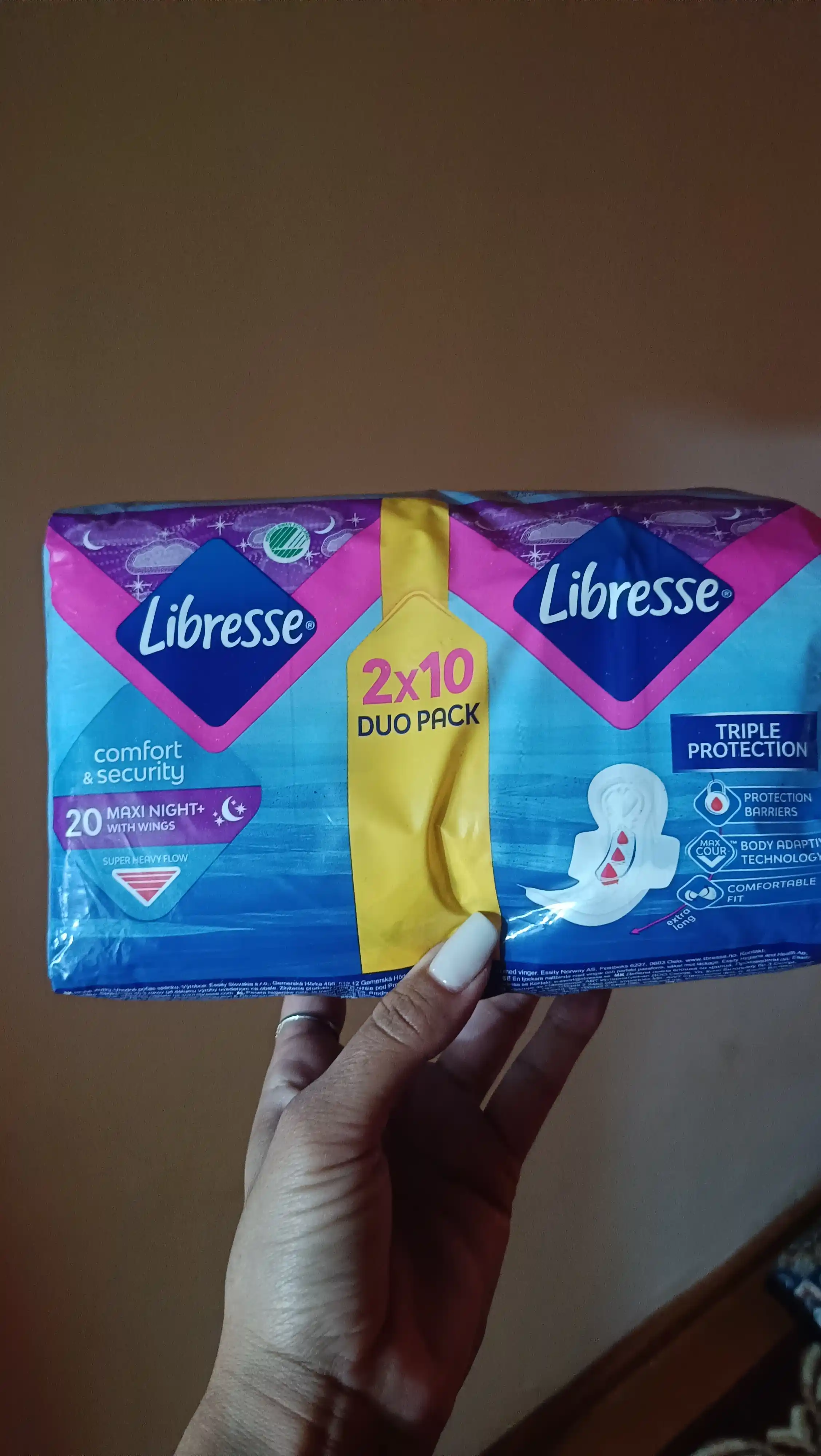 Ночные прокладки Libresse Maxi 6 капель, 20 шт
