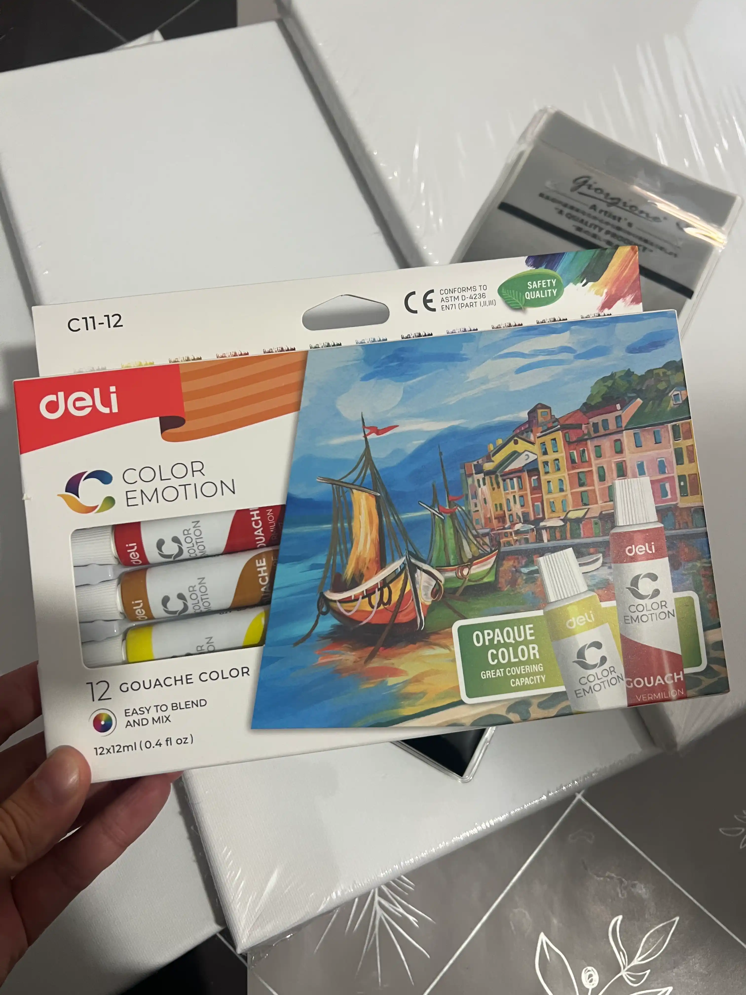 Deli EC11-12 guash bo‘yoqlari, 12 xil rang