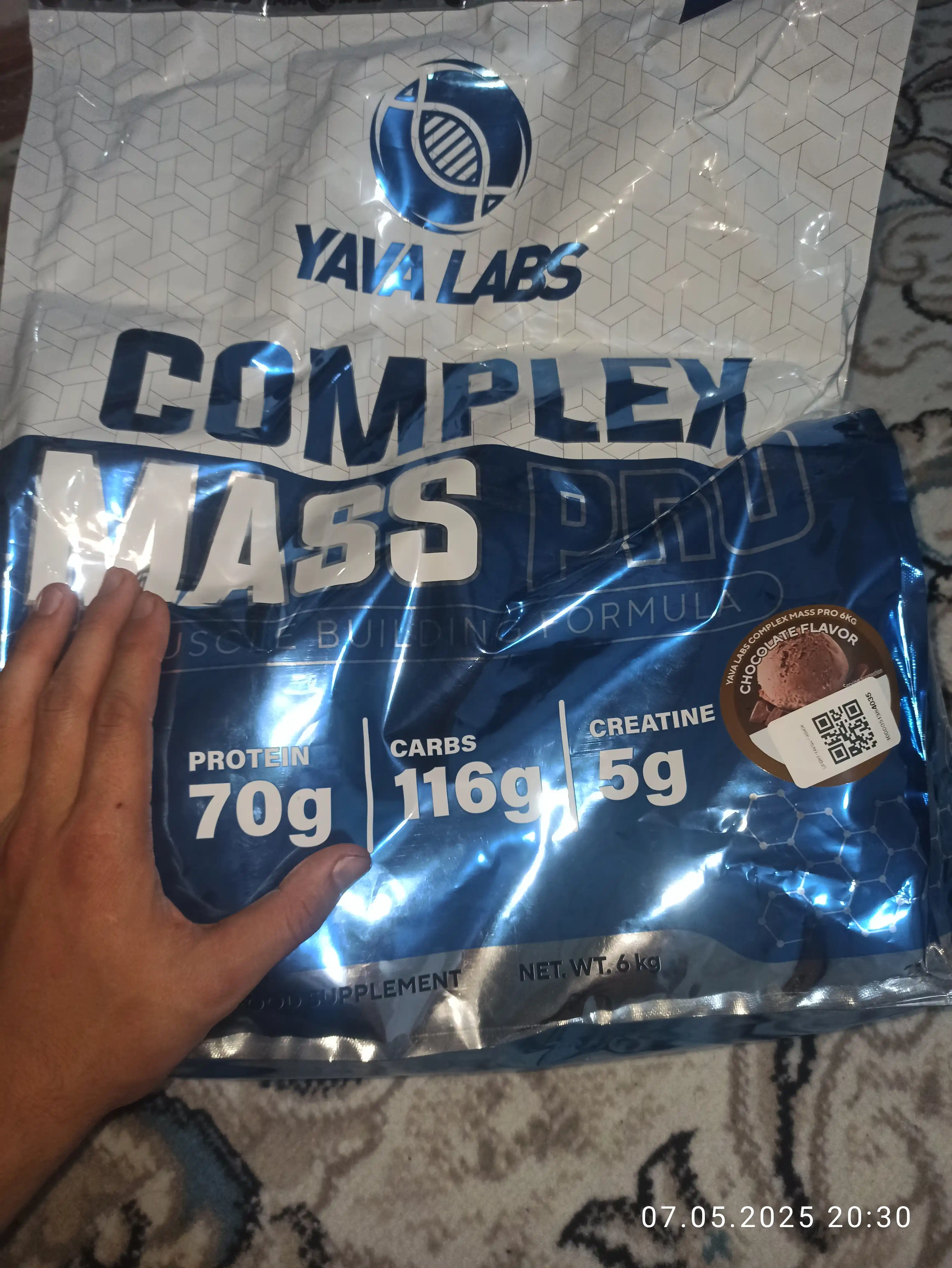 Гейнер YAVA LABS GAINER COMPLEX MASS 6KG для набора веса