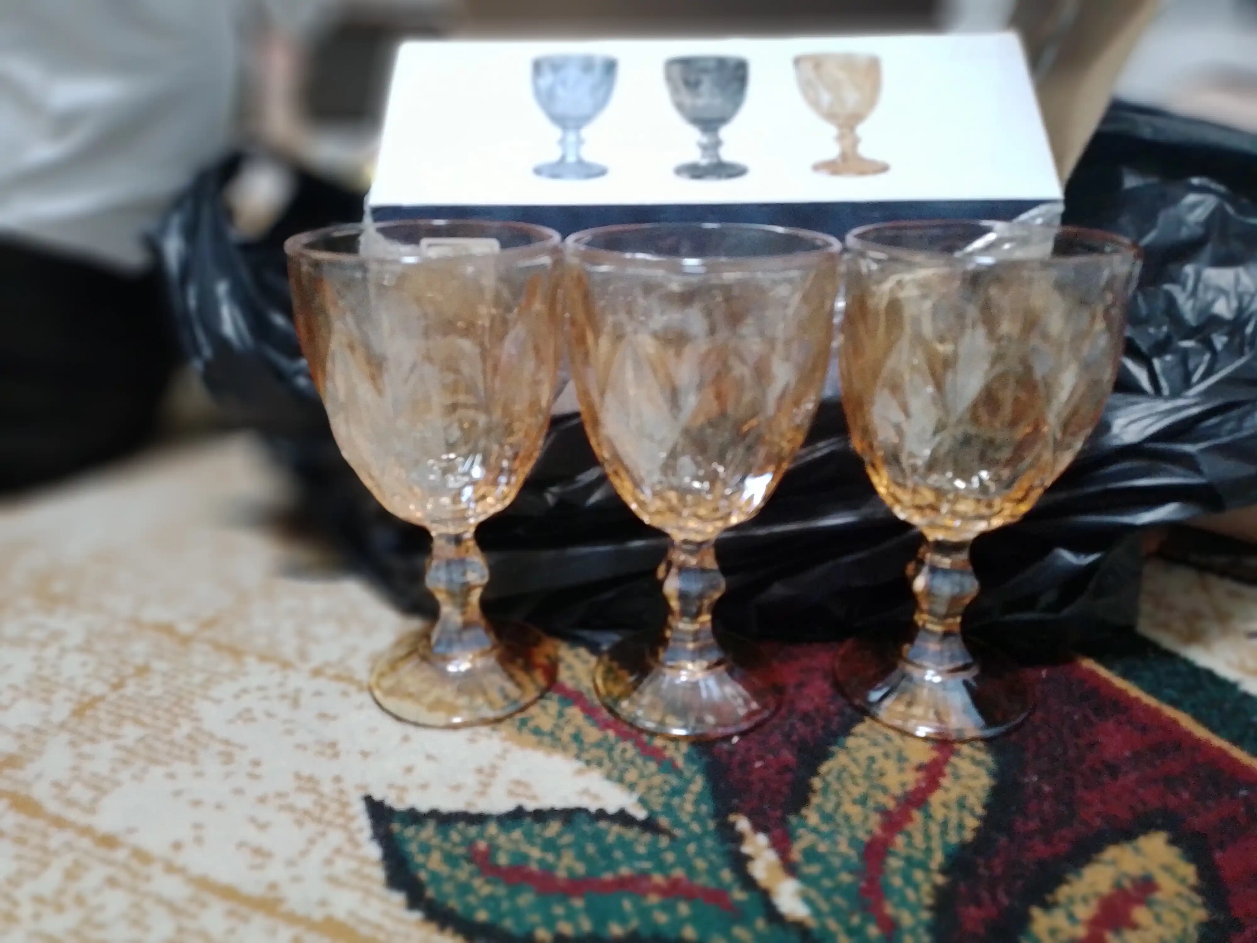 Fujerlar, bakal, rangli shisha stakanlar, fujer ichimliklar uchun, issiqga chidamli, 6 dona