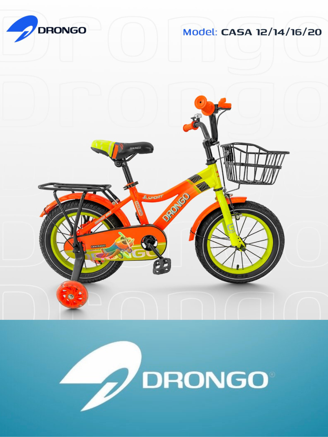 Детский велосипед DRONGO, размеры 12, 16, 20