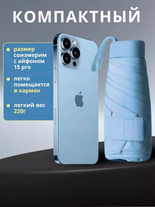 Мини зонт в чехле капсуле