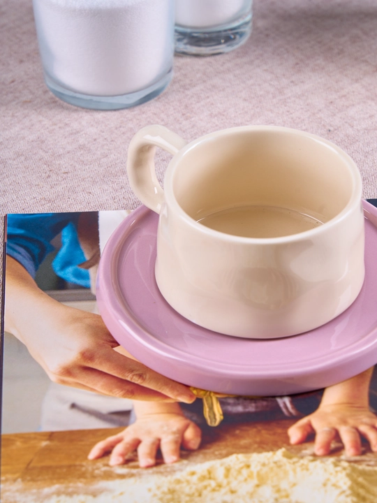 Choy juftligi keramika, porloq sutli lilac, 300 ml, TEACUP7 - 
