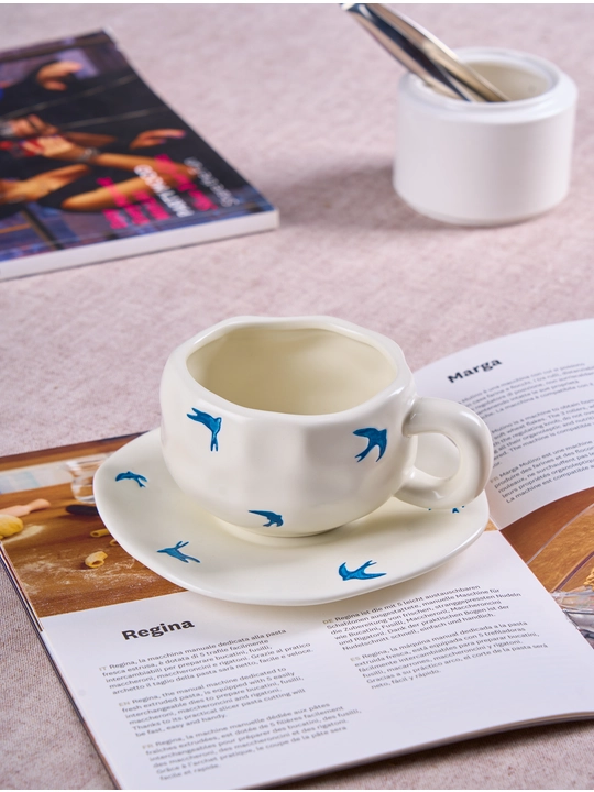 Кeramika "Qaldirg'och" choy jufti, hajmi 300 ml, TEACUP3 - 