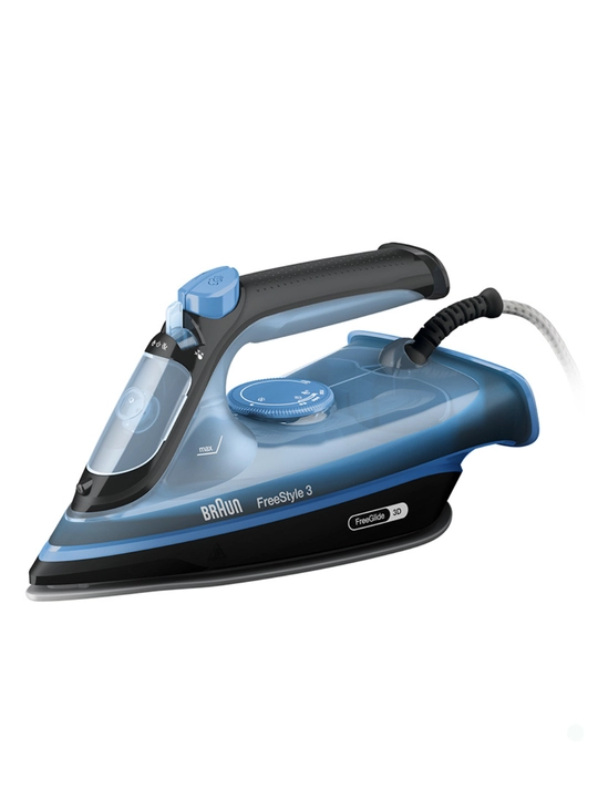 Parli dazmol BRAUN SI3194BK FreeStyle 3, 2400 Vt, bugʻ zarbasi 200 g/min, keramika taglik