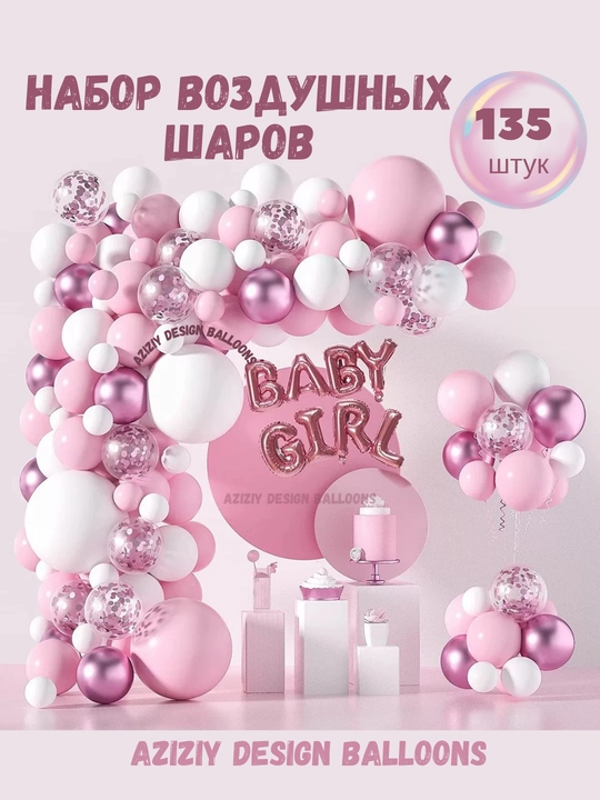 Набор воздушных шаров на новый год, дни рождения и праздники, разных цветов - 