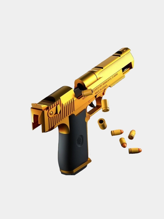 Игрушечный пистолет Desert Eagle с мягкими пулями и вылетающими гильзами, золотой