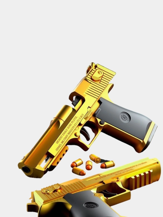 Игрушечный пистолет Desert Eagle с мягкими пулями и вылетающими гильзами, золотой