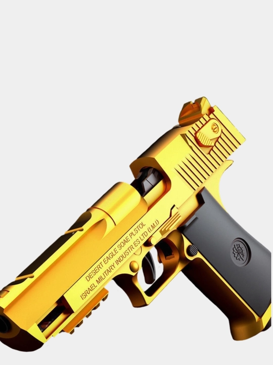Игрушечный пистолет Desert Eagle с мягкими пулями и вылетающими гильзами, золотой
