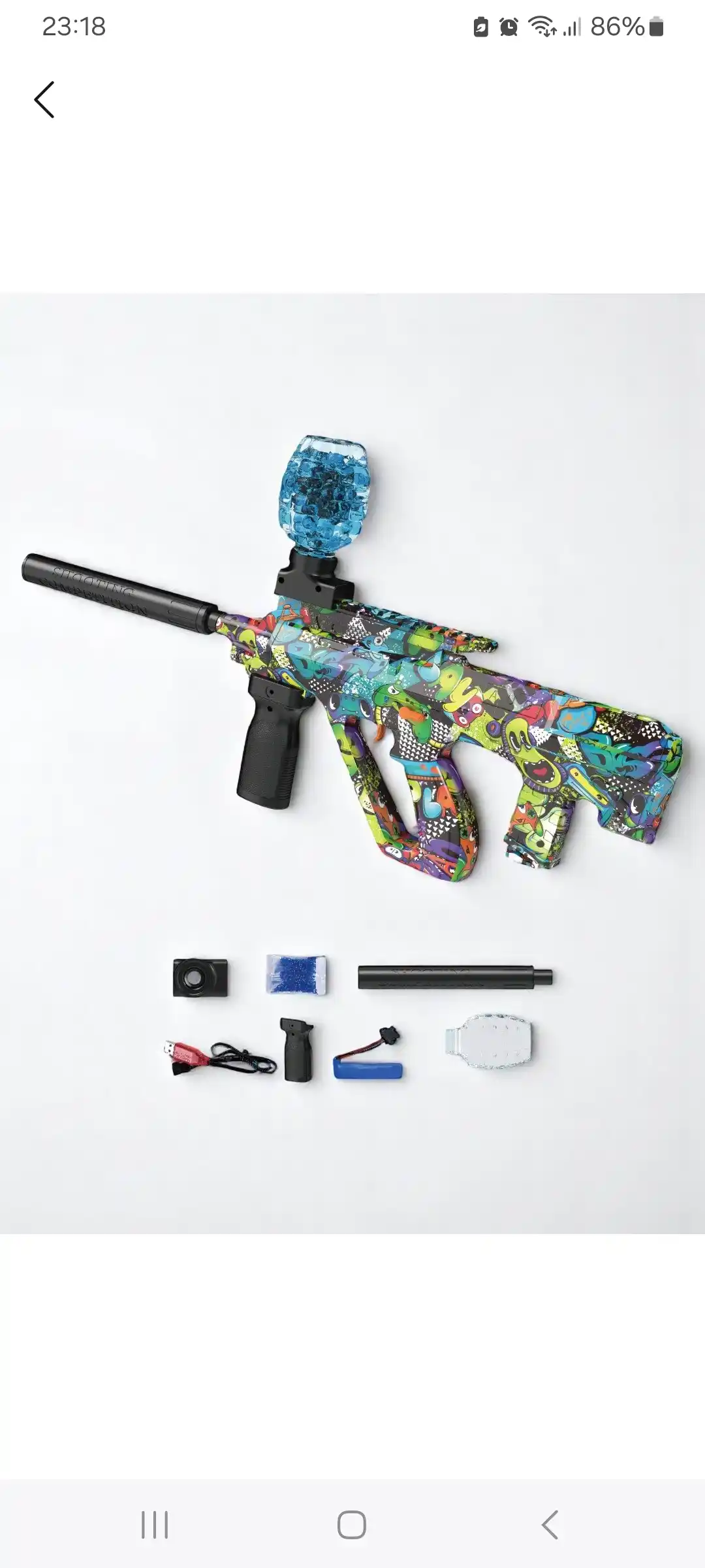 Игрушечный автомат AK-47 Орбиз FIDGO, стреляет гелевыми пулями, с аккумулятором