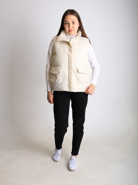 Ayollar uchun  jilet, hollafayber bilan issiq, poliester, universal o‘lchamdagi L–XL