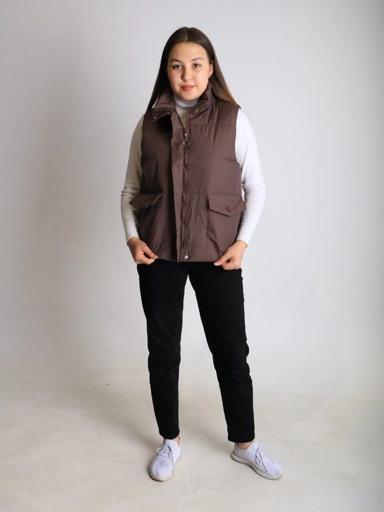 Ayollar uchun  jilet, hollafayber bilan issiq, poliester, universal o‘lchamdagi L–XL