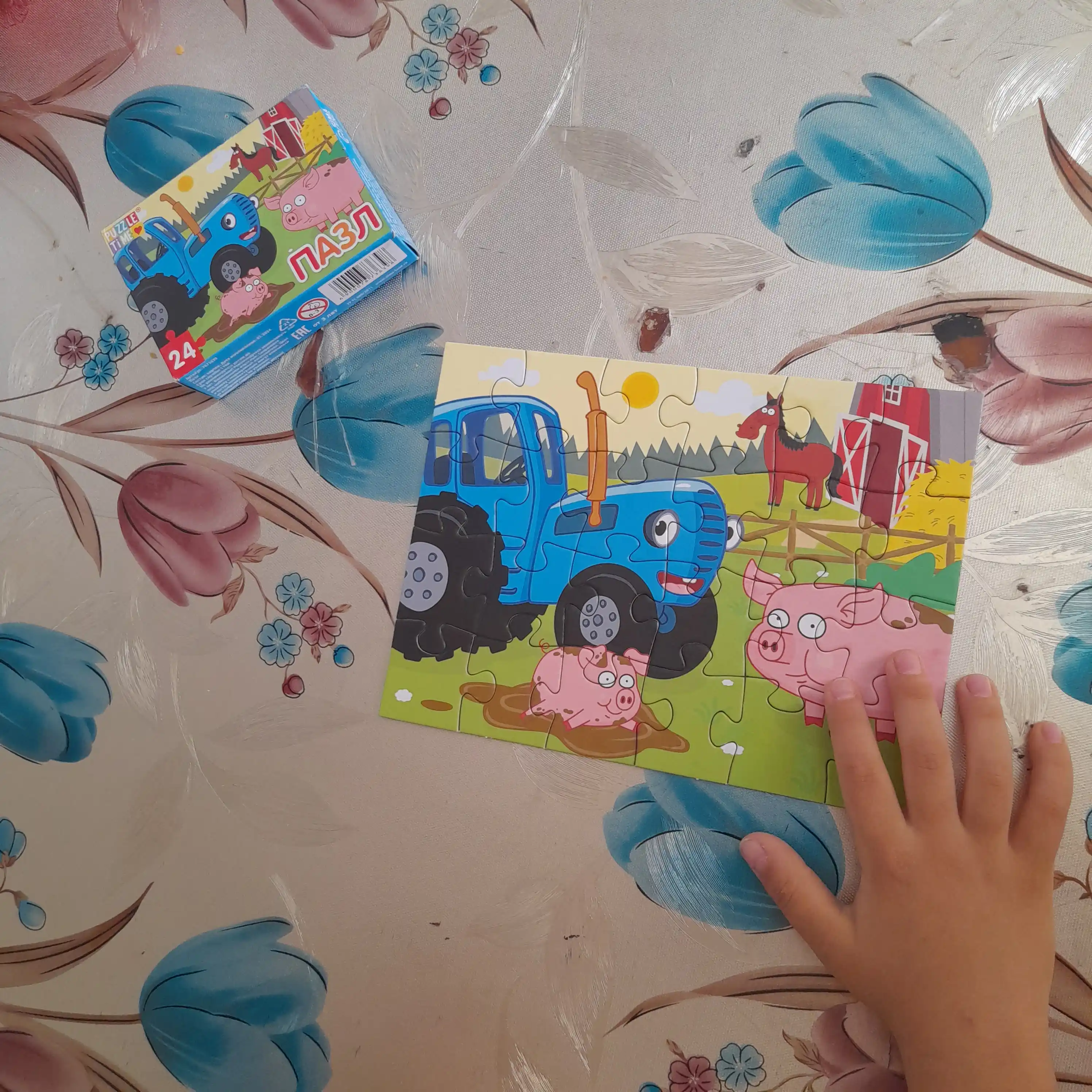 Qalin kartonli bolalar uchun pazlar, ko'k traktor, kuromi, my melody, puzzle time