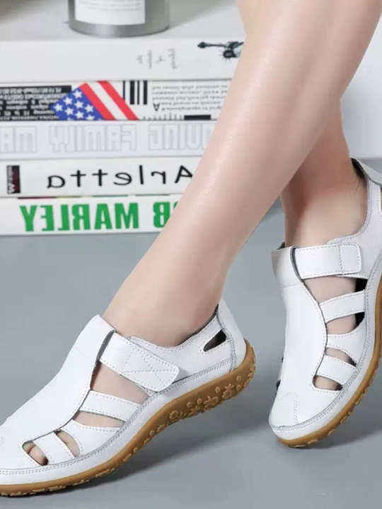Ayollar sandalilari, yozgi- tabiy charm - 