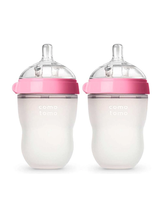 Comotomo sovg‘a to‘plami — 2×150 ml va 2×250 ml, anti-kolik, yashil va pushti