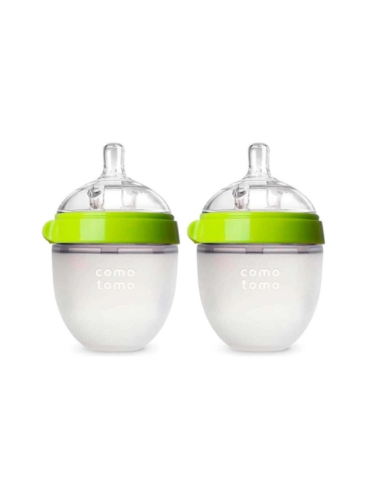 Comotomo sovg‘a to‘plami — 2×150 ml va 2×250 ml, anti-kolik, yashil va pushti