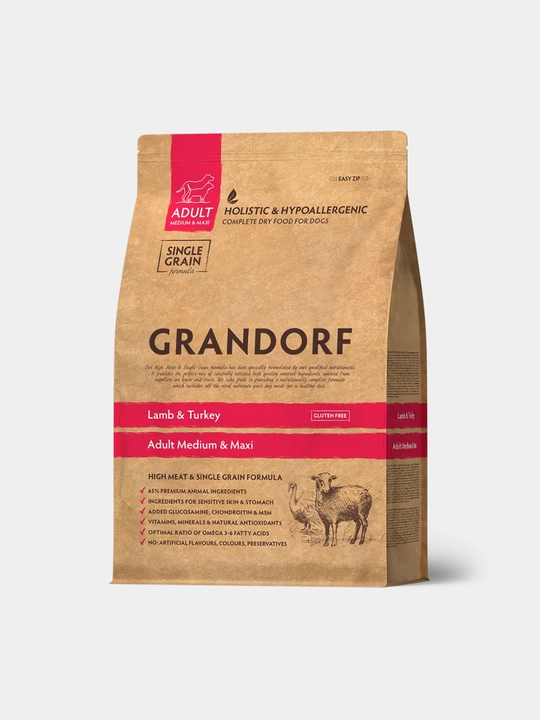 Grandorf Med&Maxi o'rta va yirik zotli itlar uchun quruq ozuqa, holistik, 10 kg