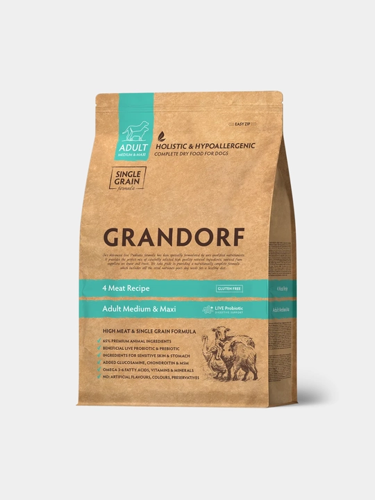 Grandorf Med&Maxi o'rta va yirik zotli itlar uchun quruq ozuqa, holistik, 10 kg