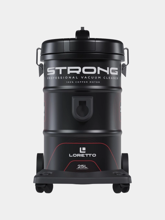 Пылесос LORETTO Strong, барабанный промышленный и бытовой пылесос, объём 25 литров