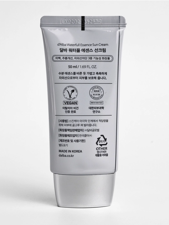 D'Alba солнцезащитный крем SPF50+ PA++++ – антивозрастной и увлажняющий уход