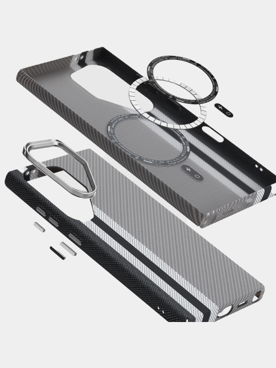 Чехол карбон для Samsung S24 Ultra, S25 Ultra, с Magsafe