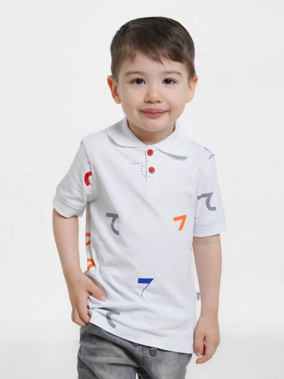 Bolalar polo futbolkasi 7SABER yorqin printli - 