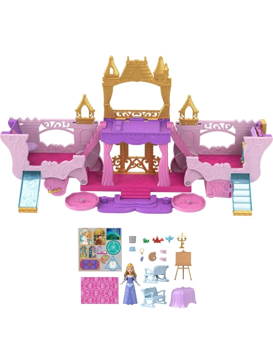 Mattel's Disney Princess, qo'g'irchoq bilan "qal'aga arava" o'zgaruvchan o'yin to'plami