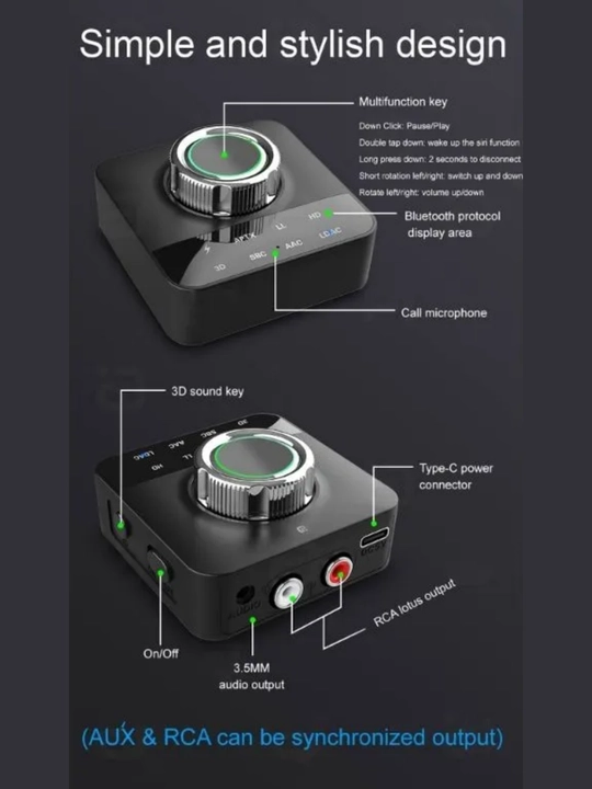 MR230PRO LDAC audio qabul qilgichi Amerika standartidagi Bluetooth shtekeri