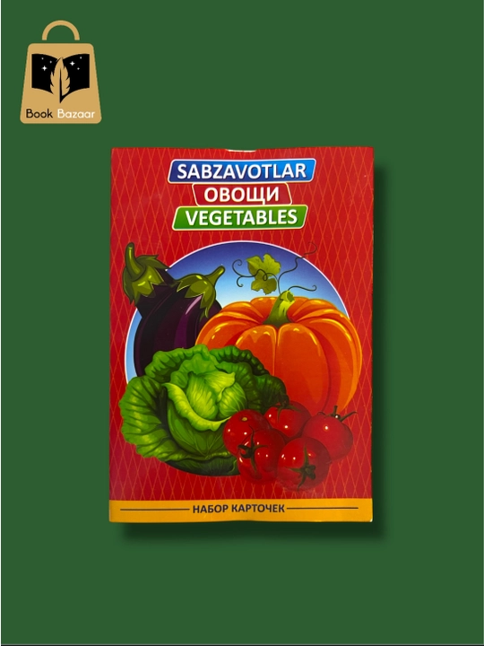 Bolalar uchun rivojlantiruvchi kartalar, alifbo, uy hayvonlar, sabzavotlar, raqamlar - 