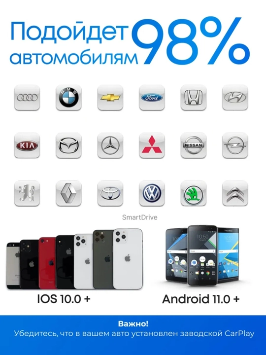 Carplay Ai Box avtomobil monitori uchun Android 4/64, 8/128