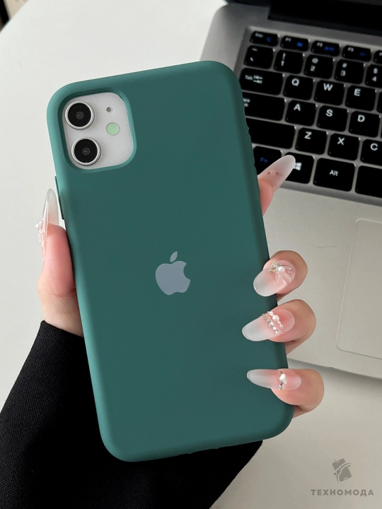 Силиконовый чехол с логотипом для iPhone 11–18 серий