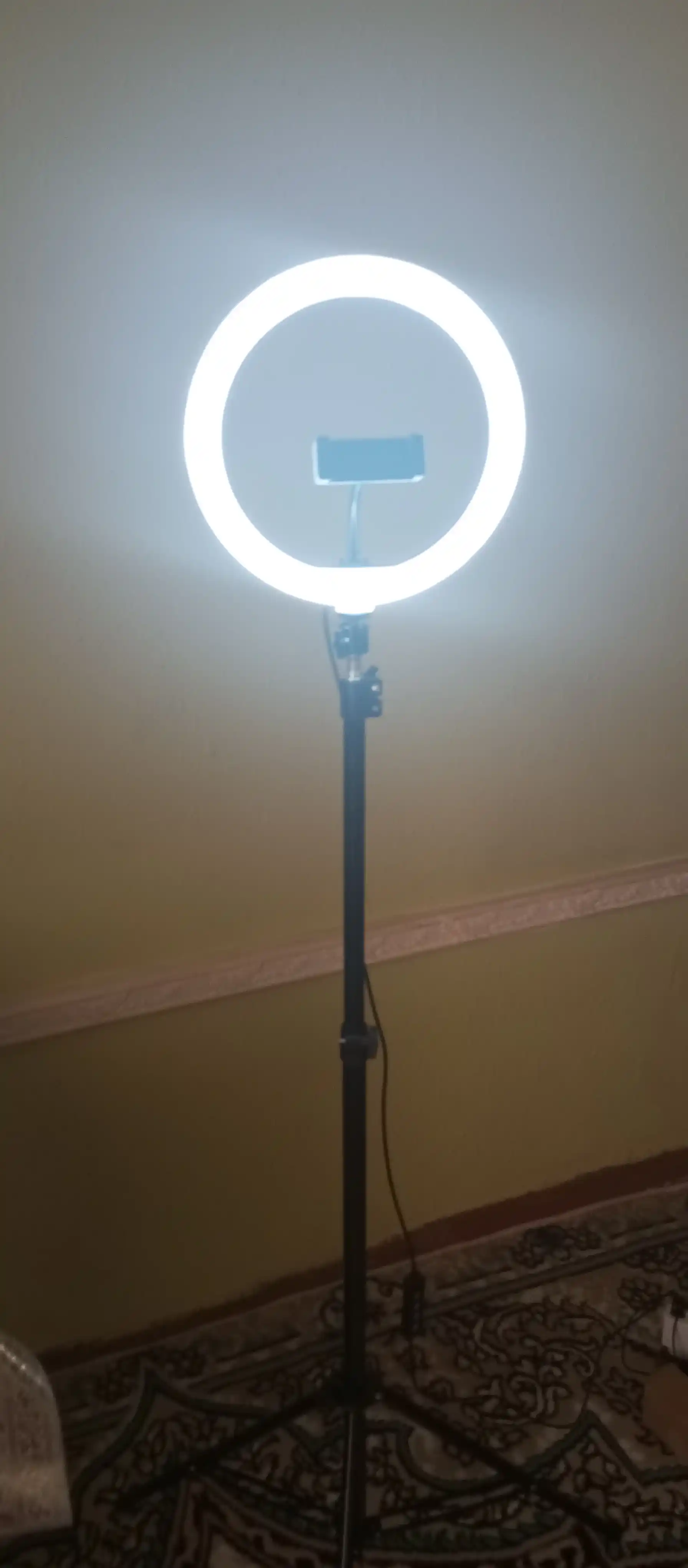 Selfi lampasi, halqali, RGB, LED, shtativ bilan, 210 sm