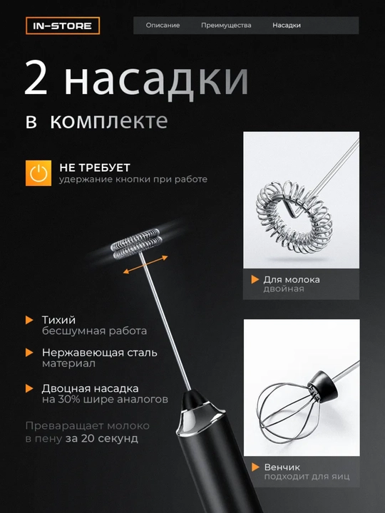 Капучинатор, вспениваетель для молока, электрический, мини-миксер, венчик для латте