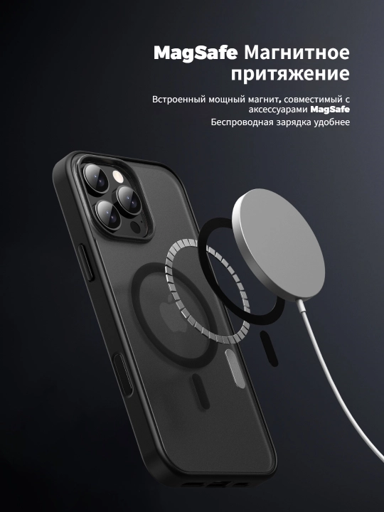 Magsafe, iPhone 16 Pro/Max uchun AI tugmali magnitli zarbaga qarshi TPU qopqog‘i
