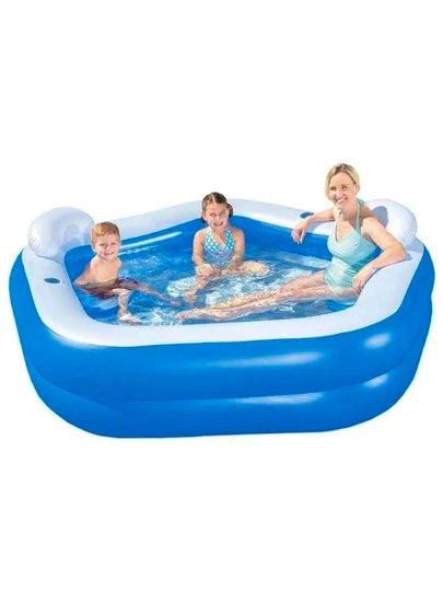 Oilaviy puflanadigan basseyn "Family Fun" Bestway 54153, o'rindiqlar va boshchalar bilan - 