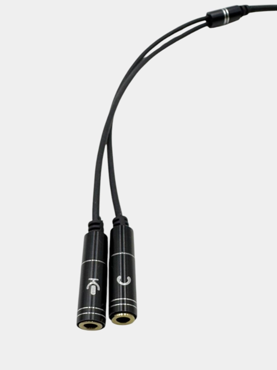Aux audio kabeli, 3,5 mm, quloqlik va mikrofon uchun