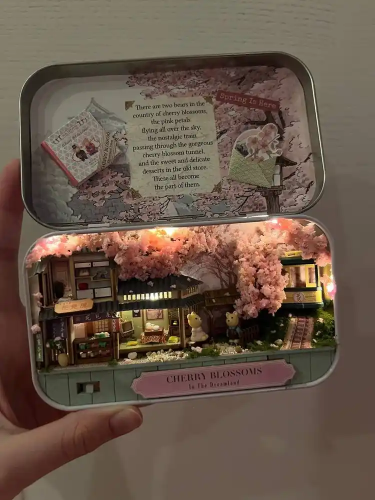 DIY rumboks “Sakura gullashi” yorug‘lik bilan, konstruktor, rus tilidagi yo‘riqnoma