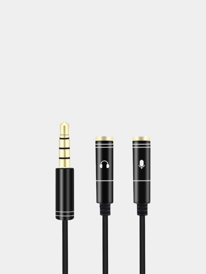 Aux audio kabeli, 3,5 mm, quloqlik va mikrofon uchun - 