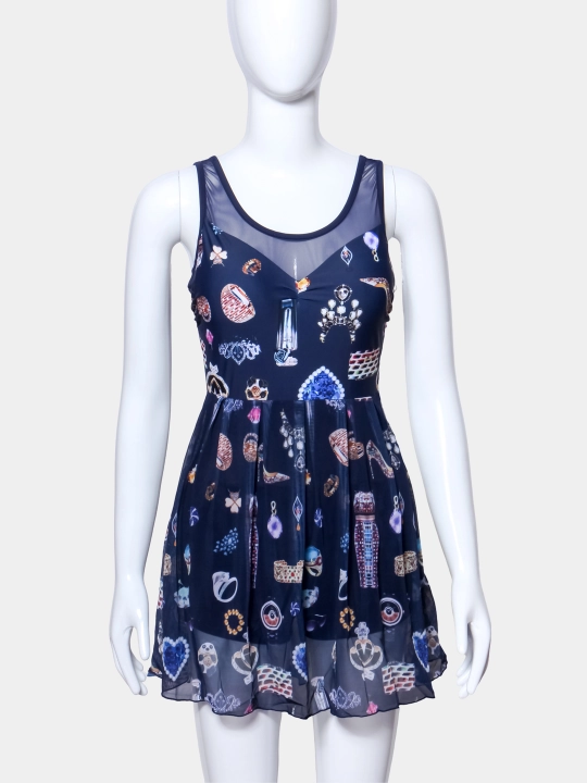 Купальник-платье Mina JewelDream S-L, открытая спина, бифлекс, бюст 84-96 см