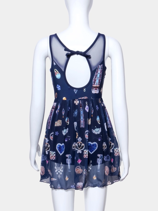 Купальник-платье Mina JewelDream S-L, открытая спина, бифлекс, бюст 84-96 см